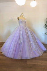 Jane | Exquisite Purple Quince Dresses with Long Sleeves and Beaded Details - Lavender - PromDressClub